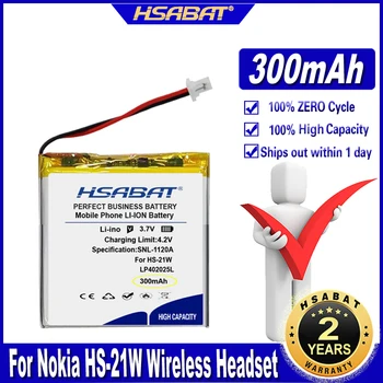 HSABAT 300mAh Baterie pentru Nokia HS-21W,LP402025L150 Cască Baterii