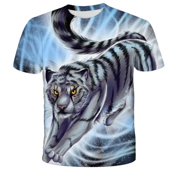 Copiii Stil Harajuku de Colorat 3D T-shirt Animal Regele Leu, Tigru, Lup Foc Galaxy Print Fete Baieti T shirt pentru Copii Tricou de Moda