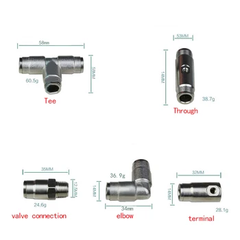 9.5 mm alamă conectare rapidă țeavă comună conectori conductei de plug-in conector duza conector pulverizator accesorii