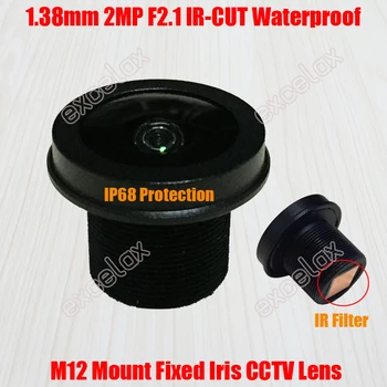 2MP 1,38 mm Unghi de Vizualizare Larg IP68 rezistent la apa F2.1 M12 Muntele CCTV IR Filtru IR MTV Lentile de Bord pentru Analog Camera IP de Excelax