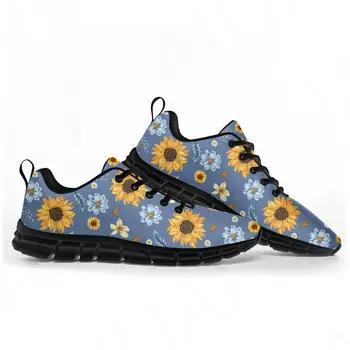 Floarea-Soarelui Galben Floare De Pantofi Sport Barbati Femei Adolescent Copii Copii Adidasi Casual Personalizate De Înaltă Calitate Pereche De Pantofi Negru