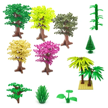 Compatibil Asamblează Particule de Plante Copac, Iarbă, Flori, Casa Gradina MOC Părți DIY Cărămizi Compatibil cu Blocuri