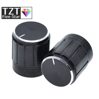 TZT 10buc 15*17mm aliaj de aluminiu buton potentiometru comutator rotativ de control al volumului buton negru Pentru DIY