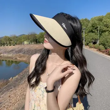Femei Pălărie de Soare Gol Top Lung Refuz Protectie UV Reglabil Usor de protecție Solară Anti-alunecare Femei Pălărie de Vară