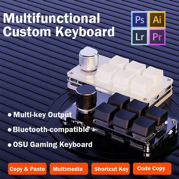 Programare Macro Personalizat Buton de Tastatură RGB 6 Cheie OSU Gaming Keyboard Bluetooth-compatibil Mini Tastatura Mecanică Macropad