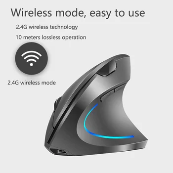 New Sosire Vânzare Fierbinte H1 2.4 G Wireless Verticale Mut Mouse-ul 6 Butonul 4 de Schimbare DPI, RGB Lumina de Ajustare Potrivit pentru Jocuri de Birou