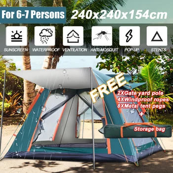 5-7 Persoana Rezistent La Apa Automata Cort Dublu Strat Cort De Camping În Aer Liber Dome Camping Cort De Familie