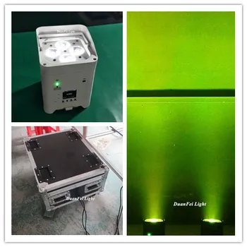 8pcs/lot cu chargetable flycase led wireless slim par RGBWAUV baterie led-uri de putere uplights par led 4x18w