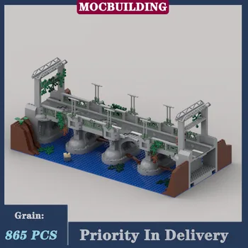 MOC City Bridge Set Model de Bloc de Asamblare Război Adăpost de Colectare Serie de Jucării Cadouri