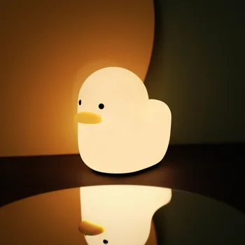 Led Lumina de Noapte Cadouri pentru Copii Desene animate Duck Material de Silicon de Încărcare USB Noptiera Atinge Pat Lumina Ochilor Protecția Atmosferei Li