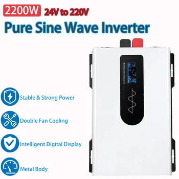 2200W Pure Sine Wave Inverter Solar Power Inverter DC 24V AC 220V Incarcator Convertor de Tensiune