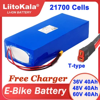 Liitokala 36v 48v 60v 40ah 21700 bateria de lítio para e-bike scuter elétrico + baterias carregador 42v 54.6 v v 67.2