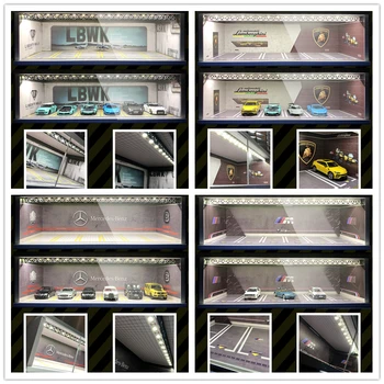 Scara 1/64 Diorama Model de LED-uri de Iluminat, Parcare Auto, Display Model de Dulap Garaj LBWK LB Lambo JDM Nissan Nismo Cadou