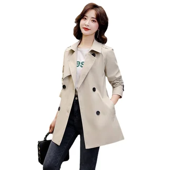 Trenci ofițeresc Femei 2023 Versiunea coreeană pentru Oameni Mici Sacou Nou În Outerwears Noi articole de Îmbrăcăminte exterioară pentru Femei Hanorac Hainele Jos