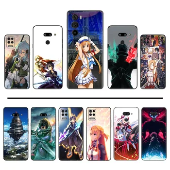 Sabie de Arta On-line Anime Negru Anti-Drop Telefon Caz Pentru LG K52 K40 K61 K41S K42 K51S K50 K71 G6 G7 k92 Moto G8 G 71 60 51 50 31 30