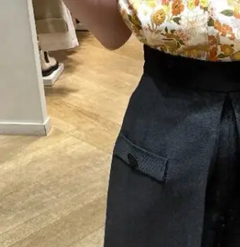 Femei negru pantaloni scurți de moda doamne de birou largi picior talie mare brand francez de haine de birou femeie pantaloni scurți
