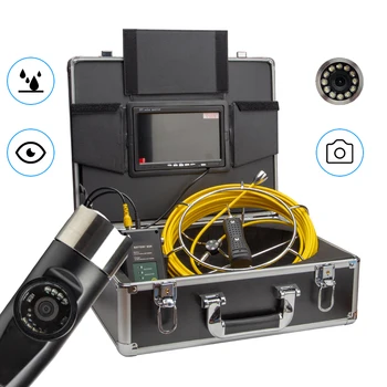 42mm Dual Lens Inspecție Țeavă Sistem de Camera de 20m Cablu LCD 7inch Șarpe de Scurgere de Canalizare Sanitare de Inspecție Camera Endoscop 4500mAh